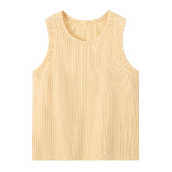 HGIEYS Girls Tank Tops Racerback Toddler Sleeveless Round Neck Athletic Tops Kids Summer Soft Comfortable Breathable Shirts 5-6 Years