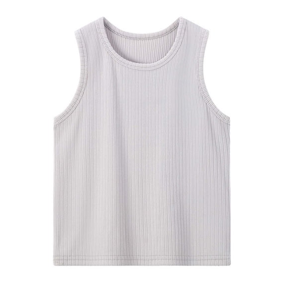 HGIEYS Girls Tank Tops Racerback Toddler Sleeveless Round Neck Athletic Tops Kids Summer Soft Comfortable Breathable Shirts 5-6 Years