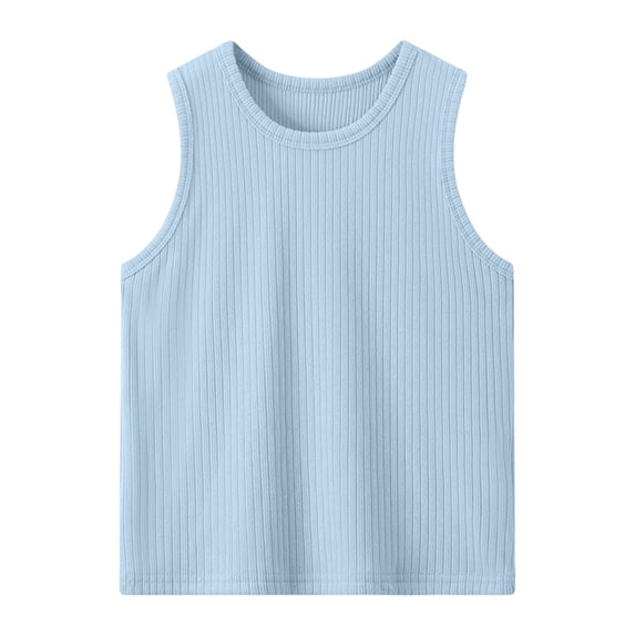 HGIEYS Girls Tank Tops Racerback Toddler Sleeveless Round Neck Athletic Tops Kids Summer Soft Comfortable Breathable Shirts 9-10 Years