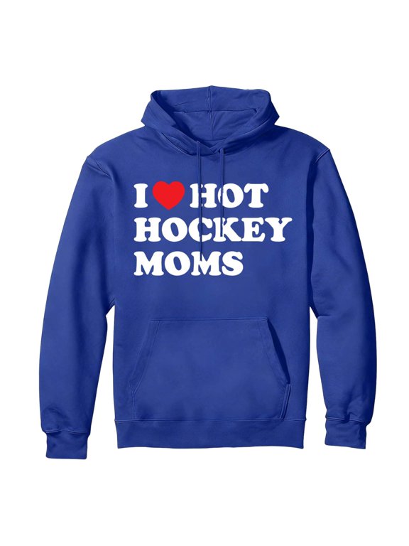 I Love Hockey Moms Funny Design Pullover Hoodie