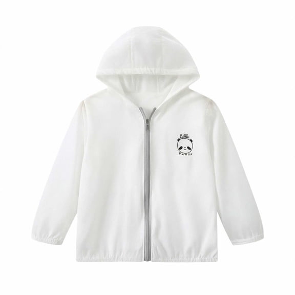 HGIEYS Kids Ice Silk Hooded Jacket, Lightweight Breathable Zip‑Up Sun Protection Coat Casual Air‑Conditioning Outerwear 8-9 Years