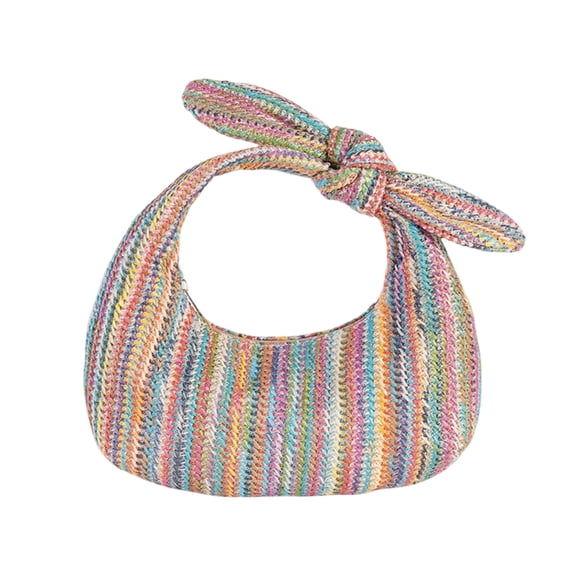 HGIEYS Knotted Straw Clutch Purses for Women, Summer Beach Bag, Dumpling Evening Clutch Handbags for Formal Party Wedding