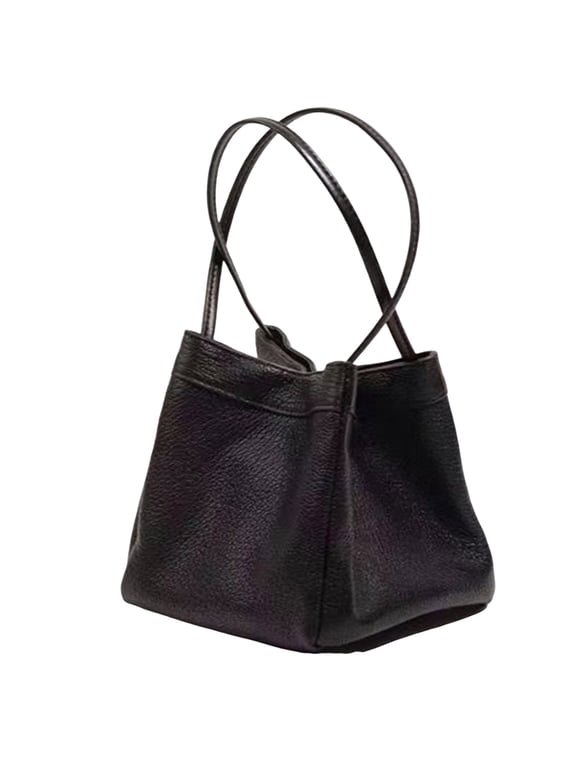 Leather Handbags for Women Square Bucket Bag Stylish Satchel Handbag Tote for Travel Work
