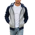 thumbnail image 1 of HGIEYS Men's Full-Zip Hoodie Sweatshirt Jackets Contrast Hoodies Lightweight Sweatshirt Color Block Jacket Coats, 1 of 5
