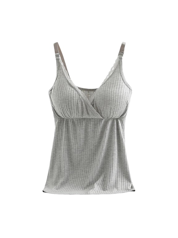 Nursing Cami Tank Tops for Breastfeeding Women Nursing Tops Maternity Shirts, Camisoles with Built in Bra