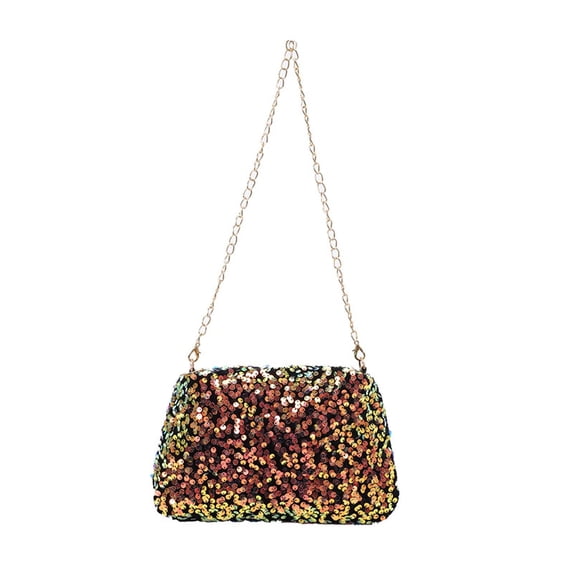 HGIEYS Sequin Shoulder Bag with Chain Trendy Crossbody Bag Large Capacity Versatile Satchel Bag Female Work Date Commute Bag