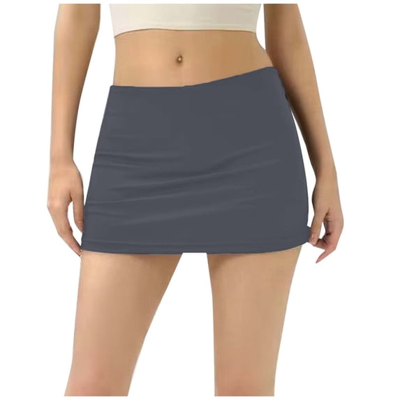 HGIEYS Skorts Skirts for Women Mid-Waisted Side Split Mini Skorts with Shorts