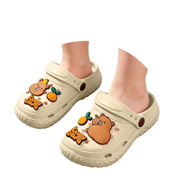 HGIEYS Slippers for Kids,Boys Girls Capybara Slides, Summer Clogs Garden Shoes,Toddler Animal Cartoon Sandals Slides 9.5-10 Years