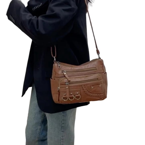 HGIEYS Soft Leather Tote Bag Adjustable Shoulder Crossbody Handbag for Women