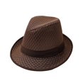 thumbnail image 1 of HGIEYS Straw Fedora Hat for Women Men Mesh Trilby Hat Panama Cuban Summer Beach Sun Outdoor, 1 of 6