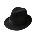 thumbnail image 1 of HGIEYS Straw Fedora Hat for Women Men Mesh Trilby Hat Panama Cuban Summer Beach Sun Outdoor, 1 of 5