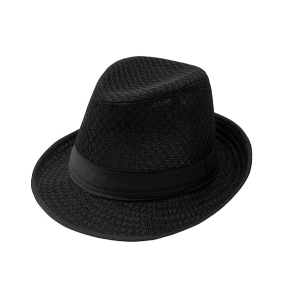 HGIEYS Straw Fedora Hat for Women Men Mesh Trilby Hat Panama Cuban Summer Beach Sun Outdoor