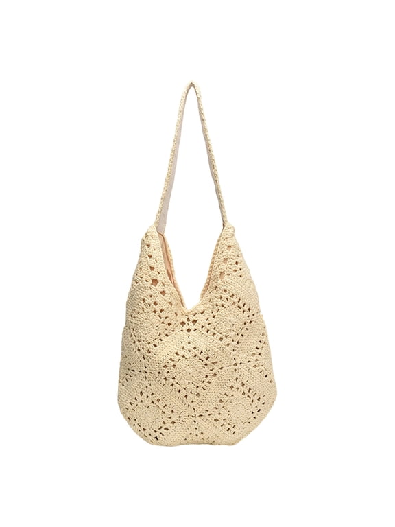 Sunflower Handbags for Summer Large Straw Shoulder Bag Retro Boho Tote Bags Summer Beach Bag Cute Flower Handbag for Women