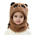 thumbnail image 1 of HGIEYS Toddler Panda 2‑in‑1 Hood Hat Scarf, Soft Plush Ear Protection Beanie Cap for Little Boys Girls Cold Weather, 1 of 4