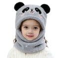 thumbnail image 1 of HGIEYS Toddler Panda 2‑in‑1 Hood Hat Scarf, Soft Plush Ear Protection Beanie Cap for Little Boys Girls Cold Weather, 1 of 4