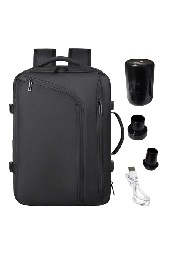 Vacuum Compression Backpack Expandable Travel Backpack with Electric Vacpack Pump