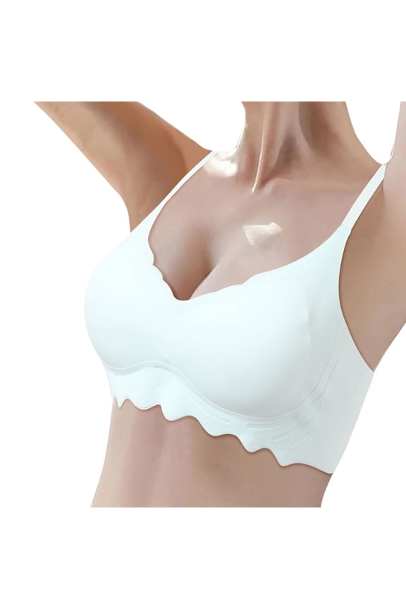 Wireless Jelly Bra Push Up Band Cup Sizes Scalloped Bras for Women No Underwire T Shirt Bra