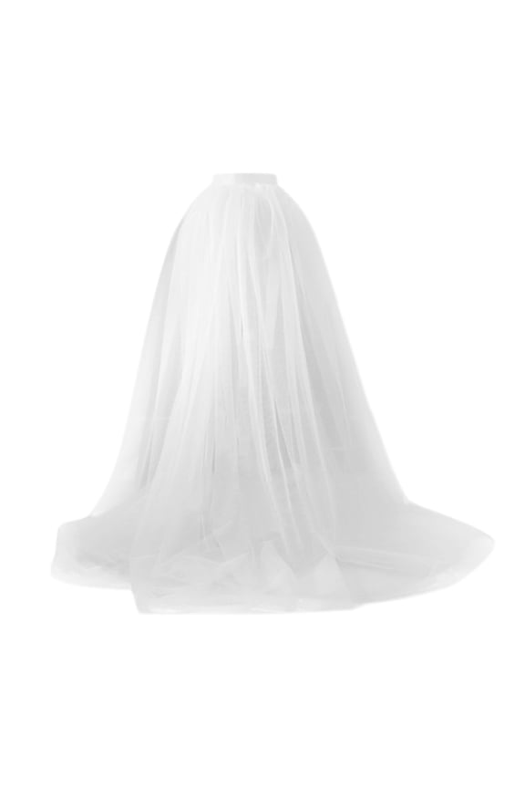 Women 5-Layers Tulle Tutu Long Train Skirts Wedding Party Prom Bandage Mesh Maxi Dress