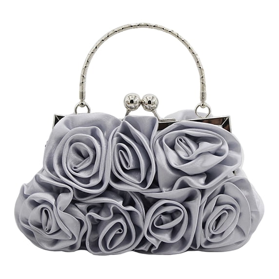 HGIEYS Women Evening Clutch Bag Floral Satin Small Purses with Detachable Strap for Wedding