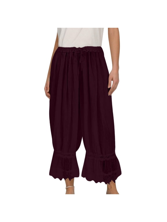 Women Lace Bloomer Pants Flowy Culottes Pantaloons Bloomers