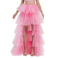 thumbnail image 1 of HGIEYS Women's Long High Low Ruffles Party Tulle Skirt Maxi Tiered Rainbow Tutu Skirt, 1 of 5