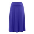thumbnail image 1 of HGIEYS Women's Ruched High Waist Knee Length A-Line Stretchy Flared Casual Skirt, 1 of 5