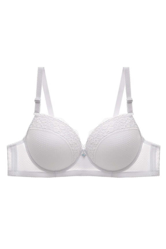Womens 1/2 Cup Lace Bra Balconette Mesh Underwired Demi Shelf Bra Unlined See Through Bralette