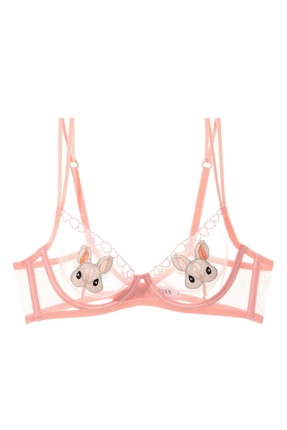 Womens Bra Pure Desire Rabbit Lace Underwire Bra for Full Coverage and Support