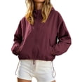 thumbnail image 1 of HGIEYS Womens Cropped Hooded Windbreaker, Zip Up Casual Lightweight Outdoor Jacket, 1 of 4