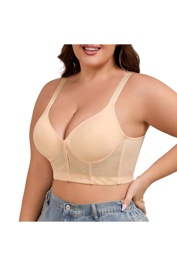 Womens Floral Lace Bra Plus Size Full Coverage Unlined Wirefree