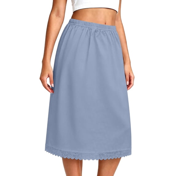 HGIEYS Womens Half Skirt Extender with Lace Embroidery Cotton Vintage Underskirt
