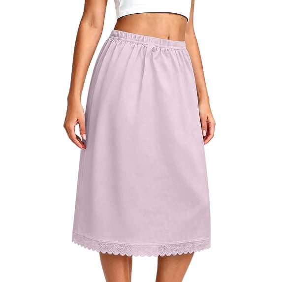 HGIEYS Womens Half Skirt Extender with Lace Embroidery Cotton Vintage Underskirt