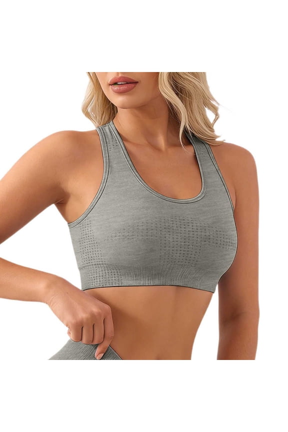 Womens High Support Sports Bra, Adjustable Straps & Molded Cups, Racerback Workout Top