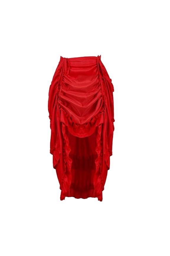 Womens Renaissance Gothic Skirt High Low Victorian Ruffled Skirt
