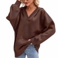 thumbnail image 1 of HGIEYS Womens Oversized V Neck Hoodies with Thumb Hole Pullover Sweatshirts Clothes Fall Fashion Outfits 2026, 1 of 5