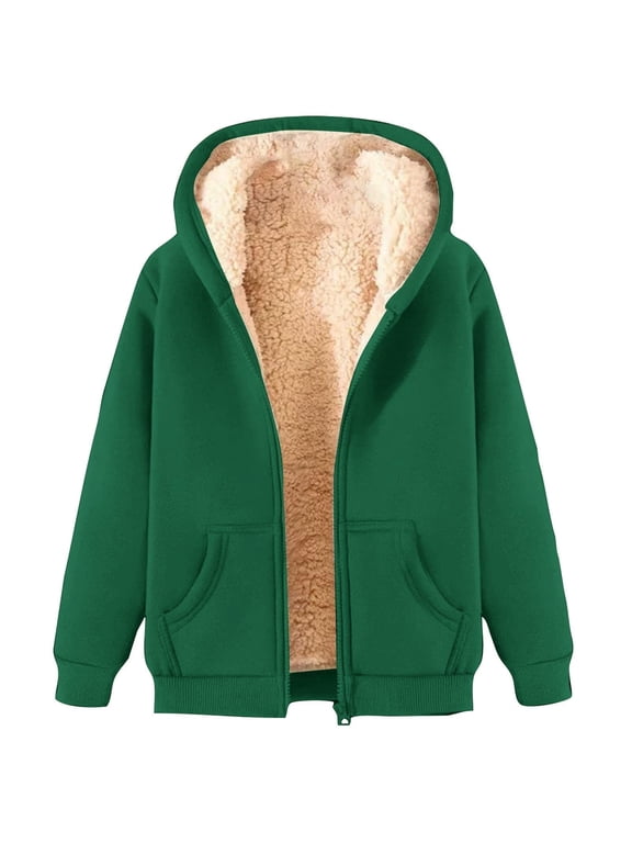 Womens Sherpa Fleece Linen Hoodie Full Zip Up Winter Jacket Thick Wram Hooded Sweatshirt Coats Fall Thermal Sweater