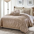 thumbnail image 1 of HGMart Bedding Comforter Set Bed In A Bag - 8 Piece Luxury Metallic Printed Velvet Bedding Sets - Oversized Bedroom Comforters, King/Cal King Size, Pandita, 1 of 5