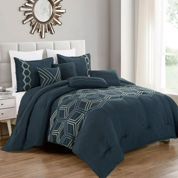 HGMart Bedding Comforter Set Bed In A Bag - 7 Piece Luxury microfiber Bedding Sets - Oversized Bedroom Comforters, Idarah, King