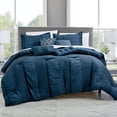 thumbnail image 1 of HGMart Bedding Comforter Set Bed In A Bag -Luxury 7 Pieces Comforter Set- Oversized Bedroom Comforters, King Size, Blue, 1 of 5