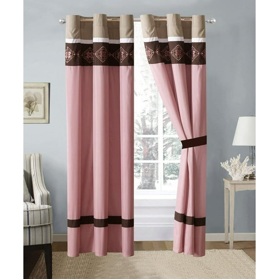 HGMart Bedroom Curtains Blackout Drapery Panels - Microfiber Thermal Insulated Grommet Top Blackout Window Curtains/Drapes (2 Panels, Pink)