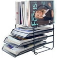thumbnail image 1 of HGMart Desk File Organizer with 5 Stacking Magazine Sorter Rack and 3-Tier Letter Tray for Home and Office, Black, 1 of 7