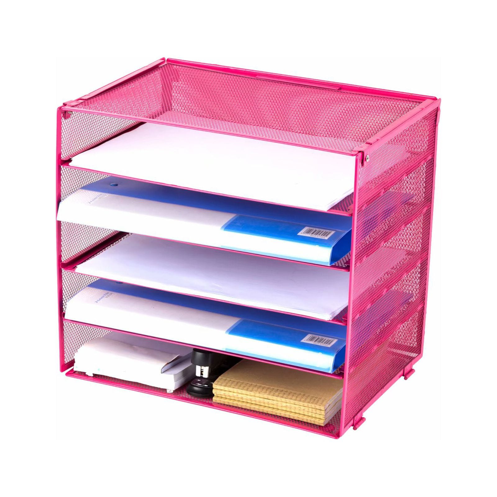 Marbrasse Desk Organizer with File Holder, 5-Tier Paper Letter