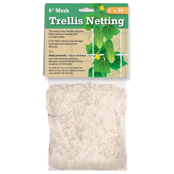 HGN30 Flexible String, 5' x 30', 6' Trellis Netting, 5'x30', 6" Mesh