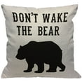 thumbnail image 1 of HGOD DESIGNS Black Bear Throw Pillow Cover Decorative Don'T Wake The Bear on White Background Cushion Cover Pillow Cases Bedroom Livingroom 18" x 18", 1 of 6