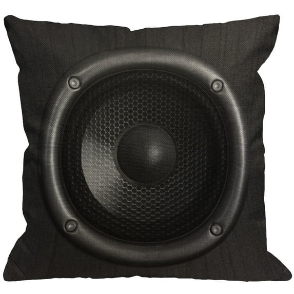 HGOD DESIGNS Black Speaker Music Sound Throw Pillow Cover Decorative Fashion Cool Young Black Cushion Cover Pillow Cases Bedroom Livingroom 18" x 18"