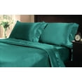 thumbnail image 1 of HGS 4-Piece Teal Green Emerald Poly Satin Bed Sheet and Pillowcase Set, King √¢¬Ä¬ì 15-Inch Deep Pocket, 1 of 2