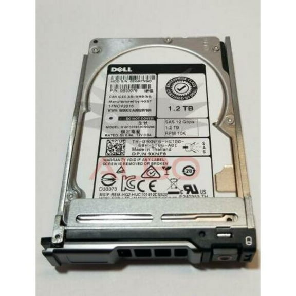 HGST 9XNF6 1.2TB HDD 10K RPM 2.5" SAS Model: HUC101812CSS204 DP/N: 9XNF6