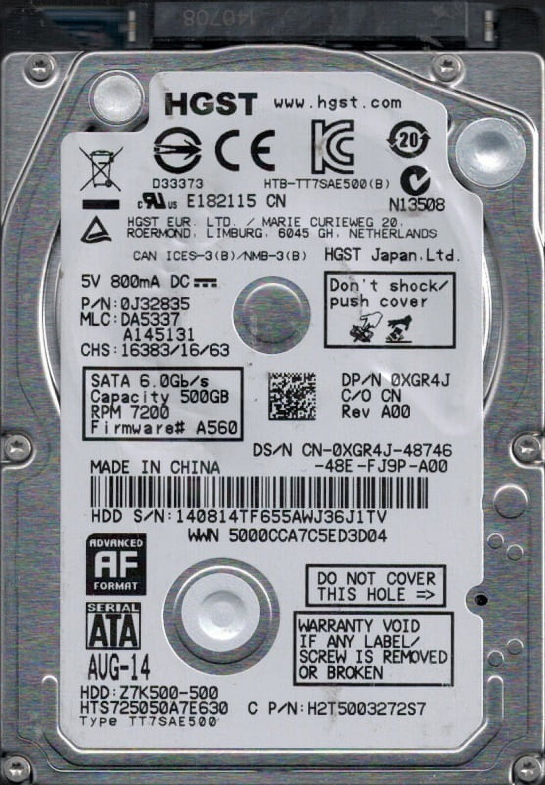 HGST製 500GB HDD 23個セット 動作確認済み Clean All済 HGST製 500GB HDD 23個セット 動作確認済み Clean All済