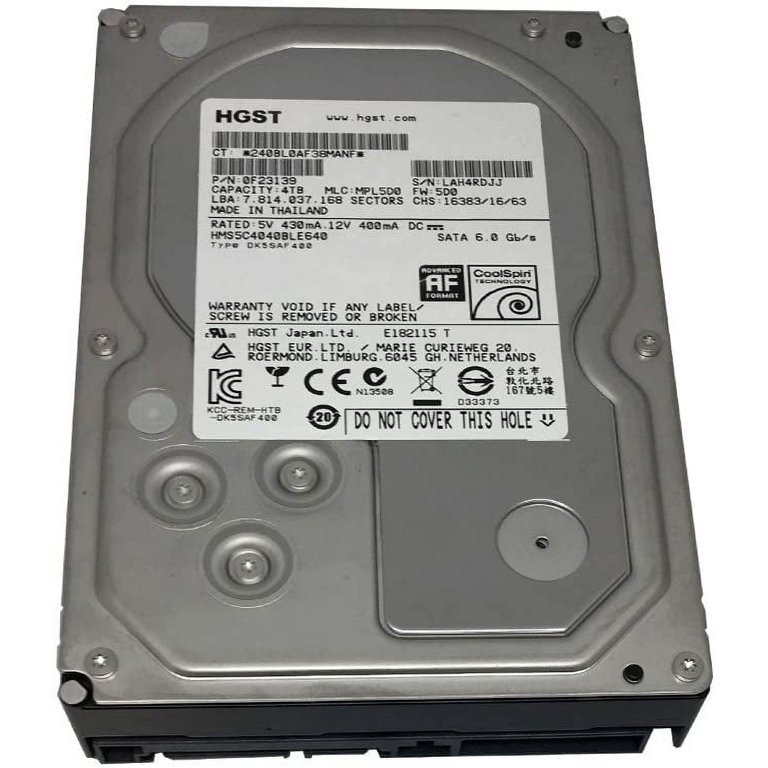 HGST MegaScale DC 4000.B HMS5C4040BLE640 (0F23139) 4TB Coolspin 64MB Cache  SATA III 6.0Gb/s 3.5