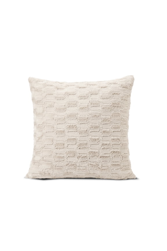 Art Deco Brushed Faux Fur Pillow Snowbound 22 x 22 inches